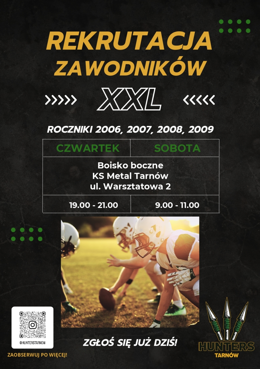 Rekrutacja zawodników do Hunters Tarnów